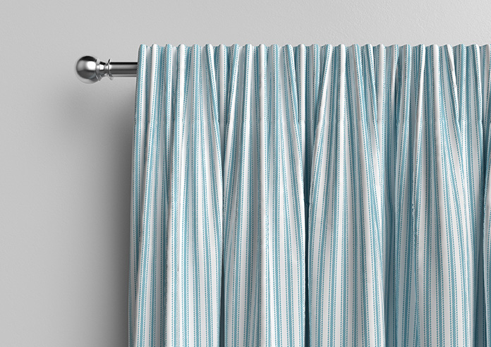 Lace Stripes, Electric Blue - Made to Measure Curtains - Image 10